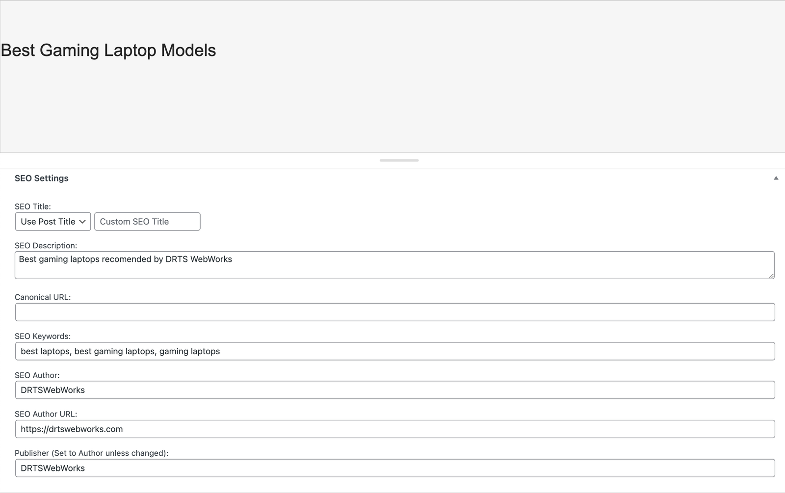 DRTSWebWorks SEO Metagenome