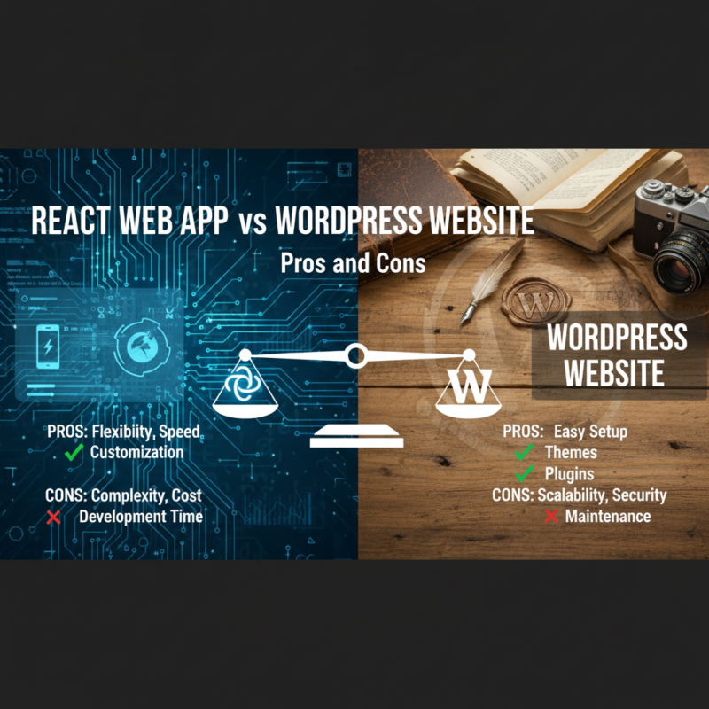React Web App vs WordPress Website - Pros and Cons